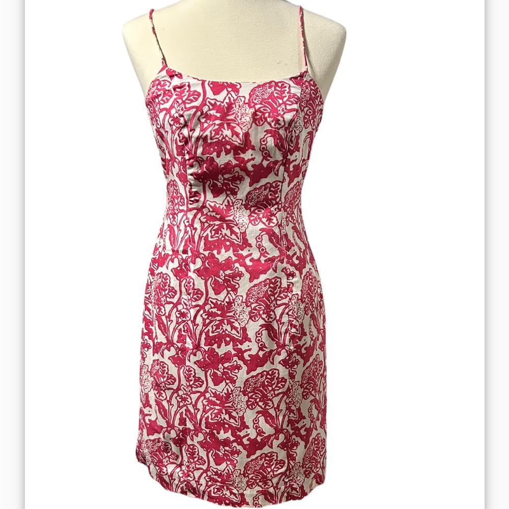 Tibi Hyland Dress, Pink and White, Size 6